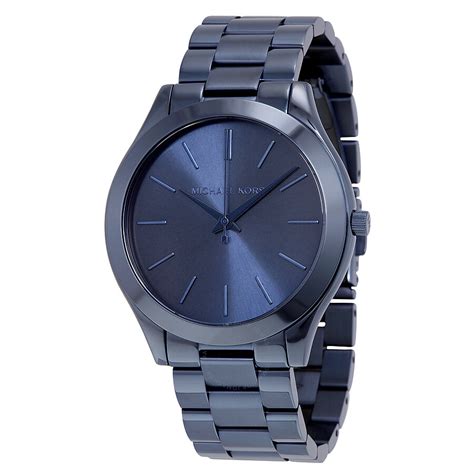 michael kors slim runway watch navy blue|Michael Kors mk3221.